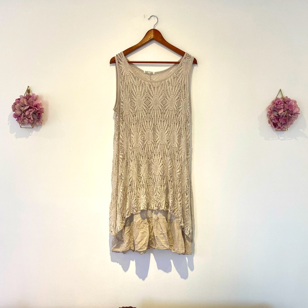 Made in Italy Dress with Crochet Overlay